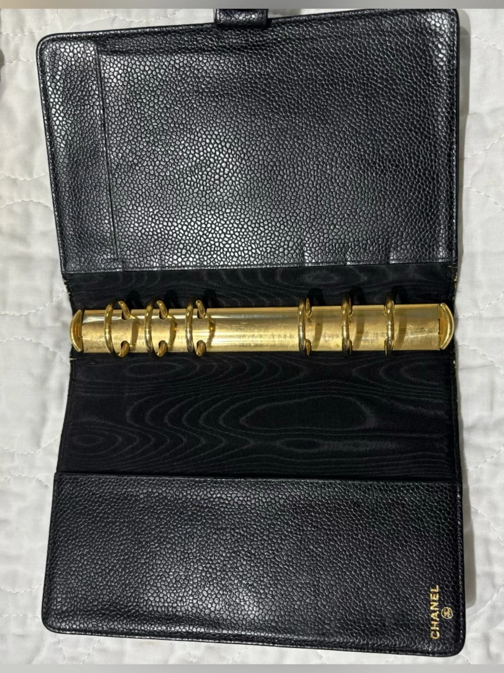 EUC classic CHANEL Black  Caviar Leather Agenda